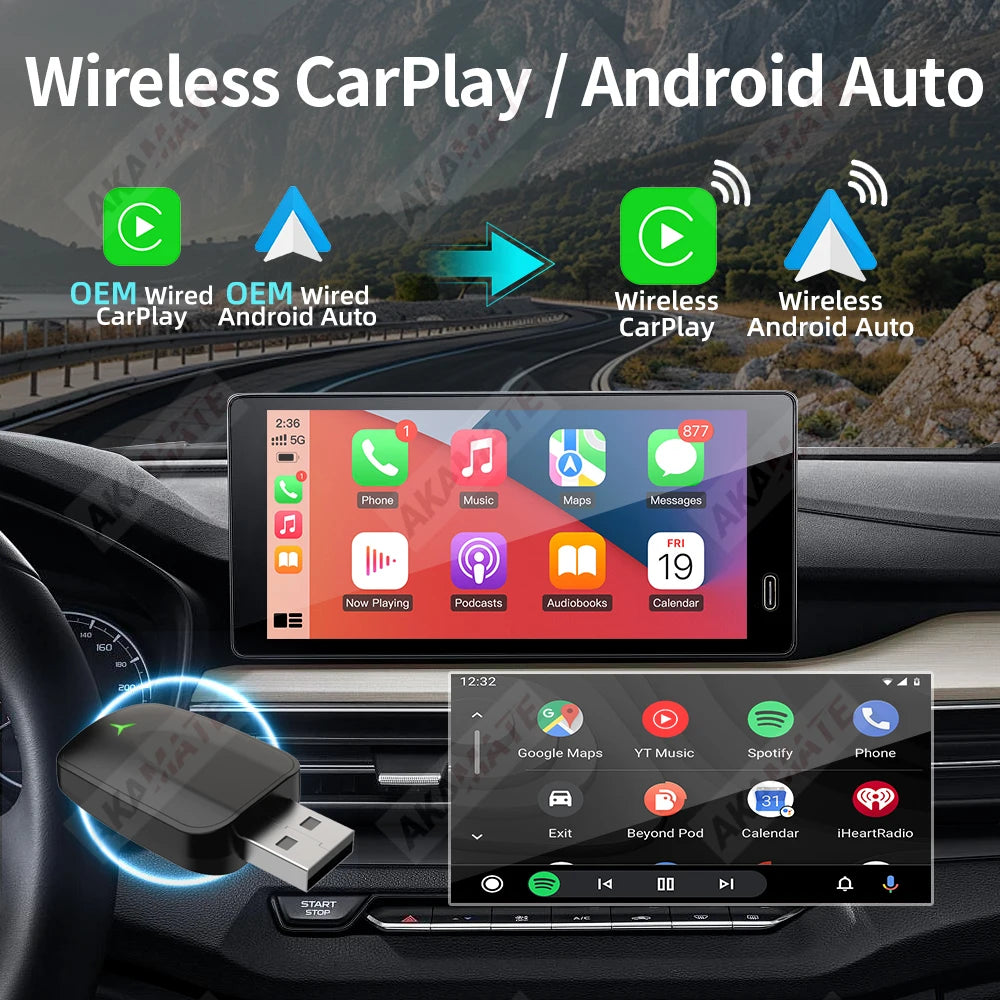 Altora Galaxy SmartLink Mini — 2-in-1 Wireless CarPlay & Android Auto Adapter