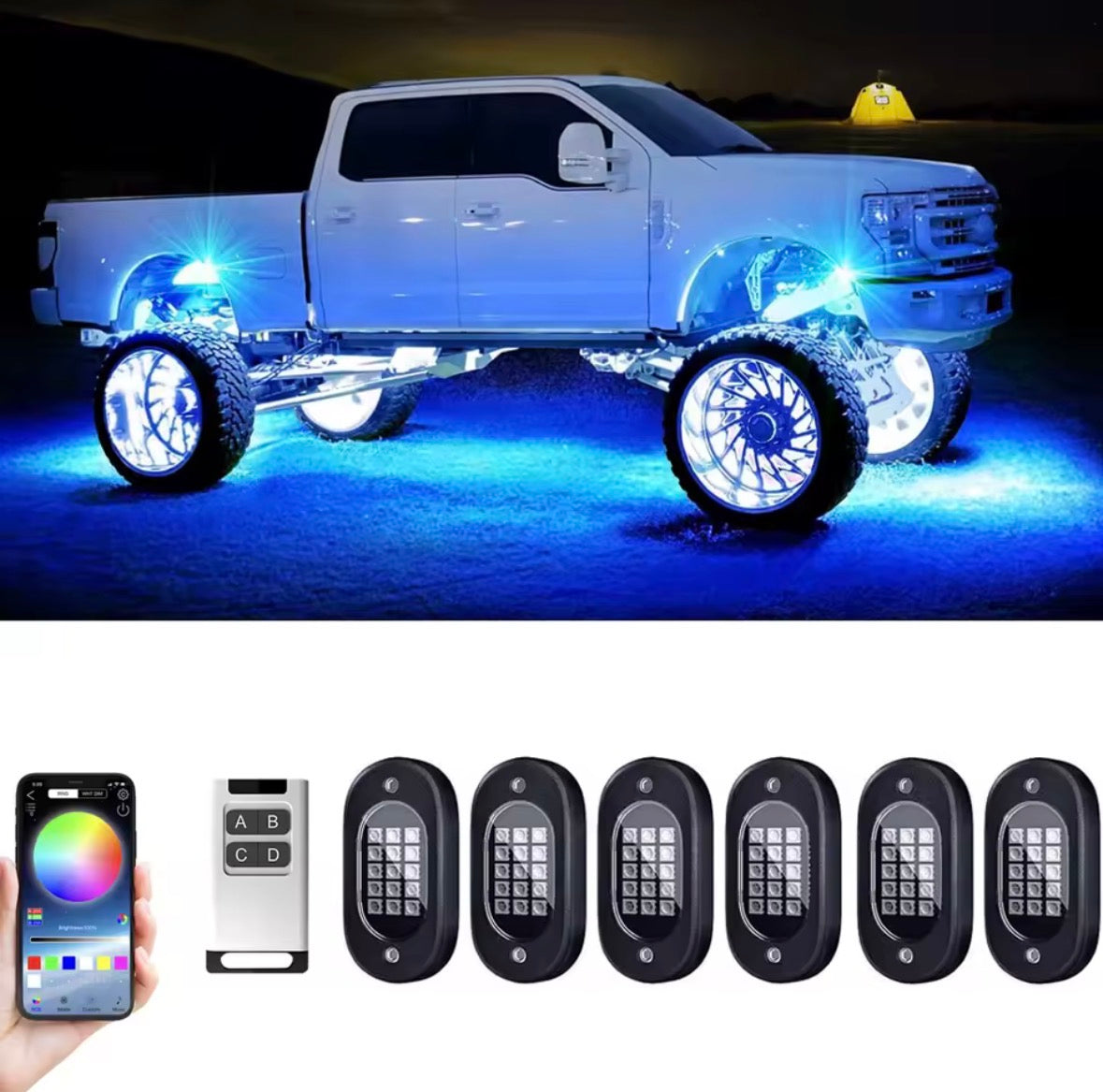 Altora Vortex Rock Light System – RGB APP Control Off-Road Kit (12V)
