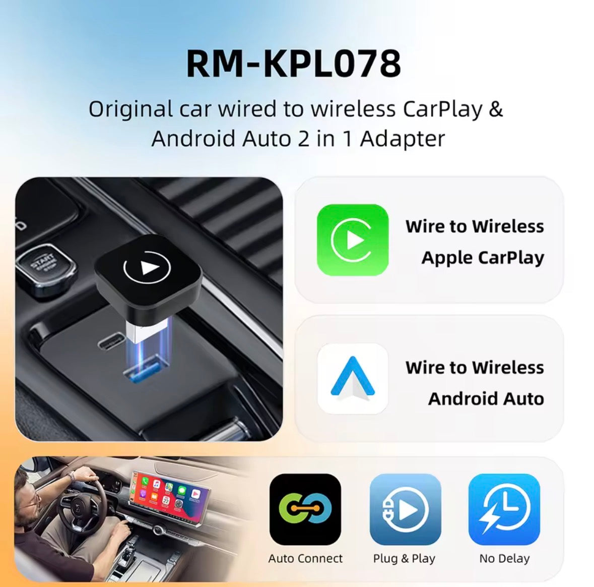 Altora Galaxy SmartLink Mini — 2-in-1 Wireless CarPlay & Android Auto Adapter