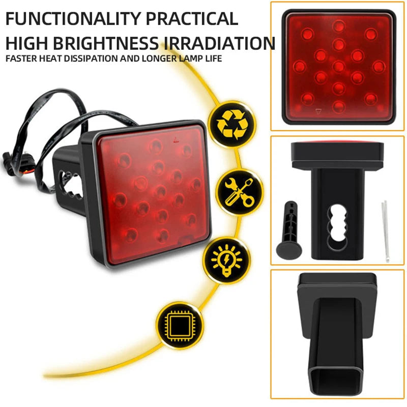 Altora Phantom 15-LED Tail Brake Light — Heavy-Duty Rear Signal Lamp (Red/Black Shell)