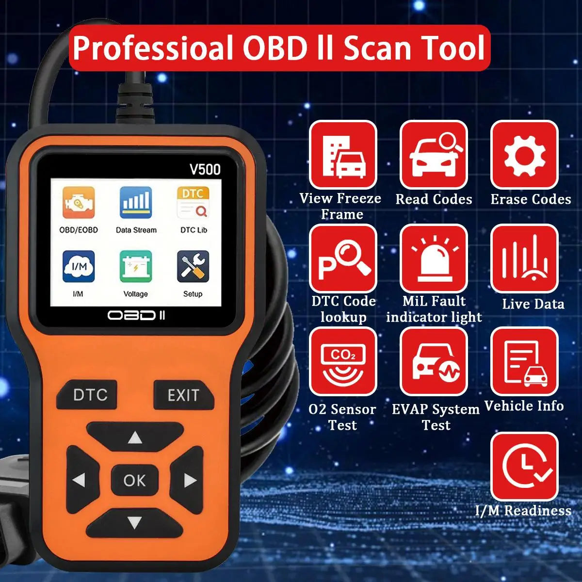 Altora ScanPro V500 — Smart OBD2 Diagnostic Tool