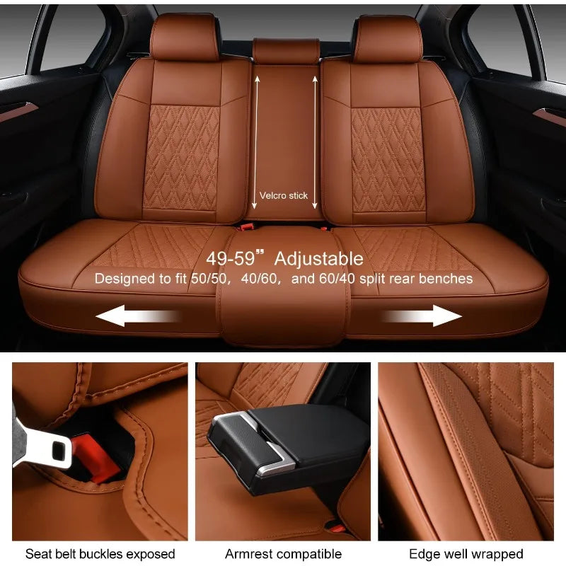 ALTORA Luxe Series Leather Seat Transformation Kit – Brown Edition (Universal Fit)