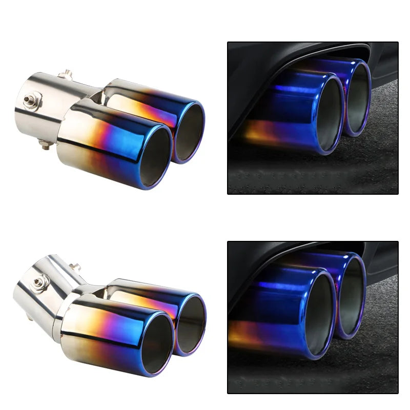Altora Vortex DualFlow Exhaust Tip – 2.5” Curved Double Outlet Chrome Tailpipe