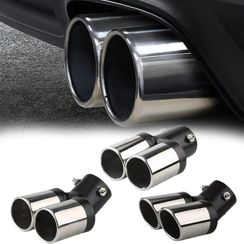 Altora Vortex DualFlow Exhaust Tip – 2.5” Curved Double Outlet Chrome Tailpipe