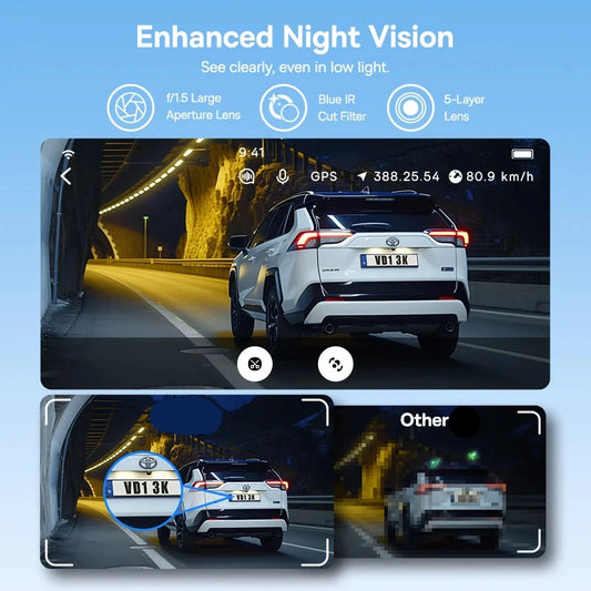 Altora SmartView 3K Dual Dash Cam – Front + Rear 24H Guardian