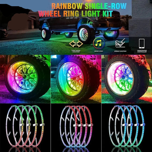 ALTORA “WHEEL RING DOMINATOR KIT” – 4-Piece RGB LED Hub & Rim Lighting System