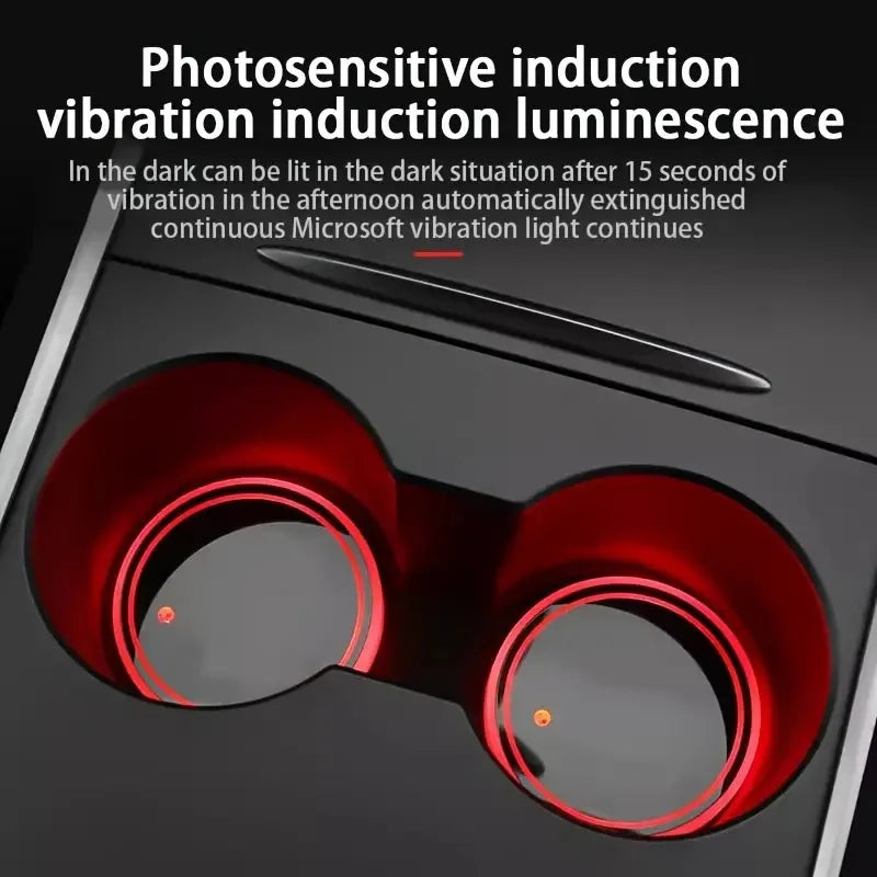 Altora 7-Color LED Cup Holder Coasters – Motion & Light Sensor Car Interior Mats (2pcs)