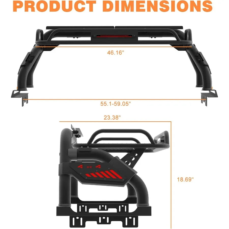 ALTORA Vortex Chase Rack Pro (Universal Adjustable Truck Roll Bar + Cargo Basket)