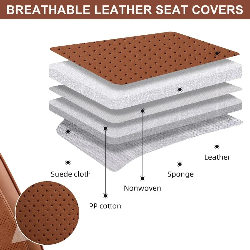 ALTORA Luxe Series Leather Seat Transformation Kit – Brown Edition (Universal Fit)