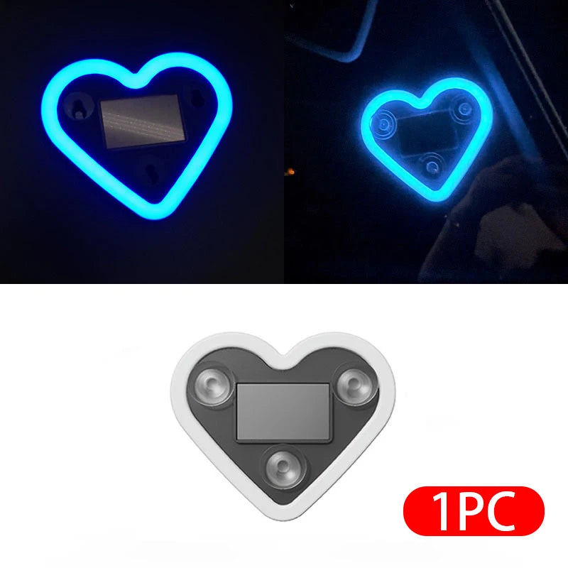 Galaxy Heart LED Ambient Light – Solar/USB Rechargeable Neon Lamp